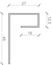 Endekant dobbelt til facadebeklædning lys grå